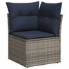 vidaXL 6-delige Loungeset met kussens poly rattan grijs