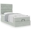vidaXL Ottoman bed met matrassen 100x200cm fluweel lichtgrijs