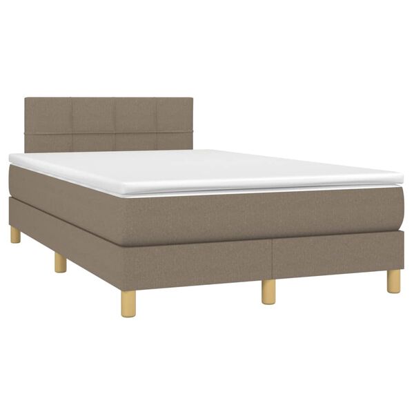 vidaXL Boxspring met matras stof taupe 120x200 cm