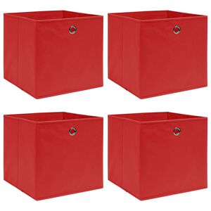 vidaXL Opbergboxen 4 st 32x32x32 cm stof rood