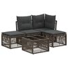 vidaXL Tuinbankenset 5 st Grijs poly rattan
