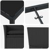vidaXL Tuin eettafelset met kussen 7 pcs Zwart poly rattan