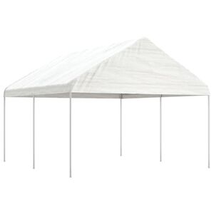 vidaXL Prieel met dak 4,46x4,08x3,22 m polyetheen wit