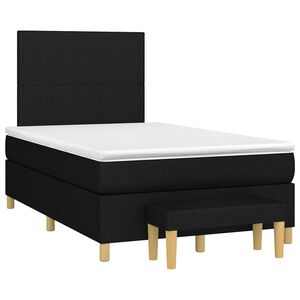 vidaXL Boxspring met matras stof zwart 120x190 cm