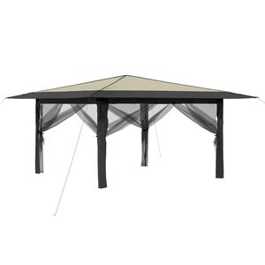 vidaXL Paviljoen met 4 Zijwanden 4 x 4 m Cr&egrave;me en Antraciet