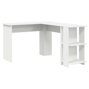 vidaXL Hoekbureau Wit Bewerkt hout 140 x 113,5 x 75 cm