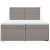 vidaXL Boxspring met matras stof taupe 200x200 cm