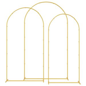 vidaXL Trouwrand 3 st Goud 120 x 40 x 217 cm Staal
