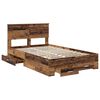 vidaXL Bedframe met hoofdeinde Oudhout 120 x 190 cm Bewerkt hout
