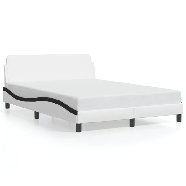 vidaXL Bedframe "Dover" kunstleer zwart en wit 140x200 cm