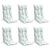 vidaXL Stoelkussens 6 st hoge rug bladpatroon oxford stof