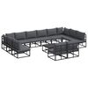 vidaXL Tuinbankenset 13 st Zwart Aluminium
