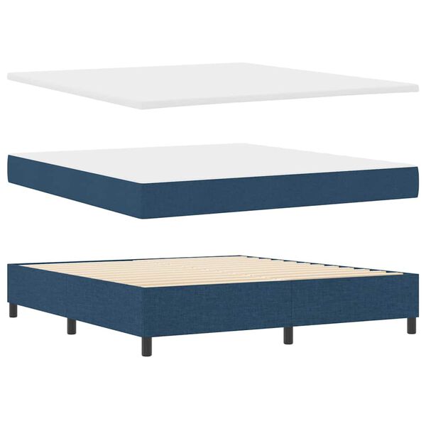 vidaXL Boxspringbed met matras met hoofdeinde Blauw 180 x 200 cm Stof