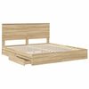 vidaXL Opslag bed met lade Sonoma Eiken 180 x 200 cm Bewerkt hout