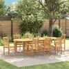vidaXL Tuin eettafelset 9-delig Bruin Massief Teakhout