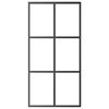 vidaXL Schuifdeur 102x205 cm ESG-glas en aluminium zwart