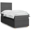 vidaXL Boxspring met matras stof donkergrijs 90x190 cm