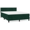 vidaXL Boxspring met matras fluweel donkergroen 140x190 cm