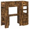 vidaXL Loft Bedframe met Bureau Gerookt eiken 75 x 190 cm Bewerkt hout