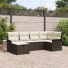 vidaXL Tuin Sofa Set met kussen 6 pcs Bruin en Cr&egrave;me poly rattan