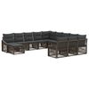 vidaXL Tuinbankenset 12 pcs Grijs poly rattan