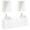 vidaXL Badkamermeubelset 5 pcs Wit Bewerkt hout en glas