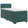 vidaXL Boxspring Bed met Matras en LED Donkergroen 80 x 200 cm fluweel