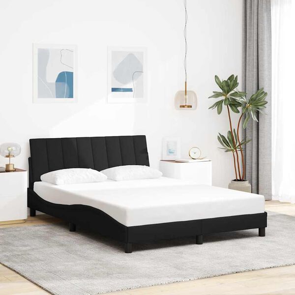 vidaXL Bedframe zonder matras "Hanko" stof zwart 140x190 cm