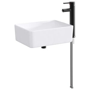 vidaXL Badkamer Waskom Mat Zwart 40,5 x 30,5 x 13 cm Metaal