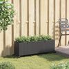 vidaXL Plantenbak met wielen 3 potten 107x32x38 cm poly rattan zwart