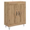 vidaXL Hoge kast Artisan Eiken 69,5 x 34 x 90 cm Bewerkt hout