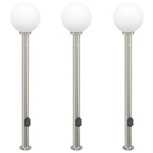 vidaXL Bolderverlichting met sensor en stopcontact 3 stuks 120 cm