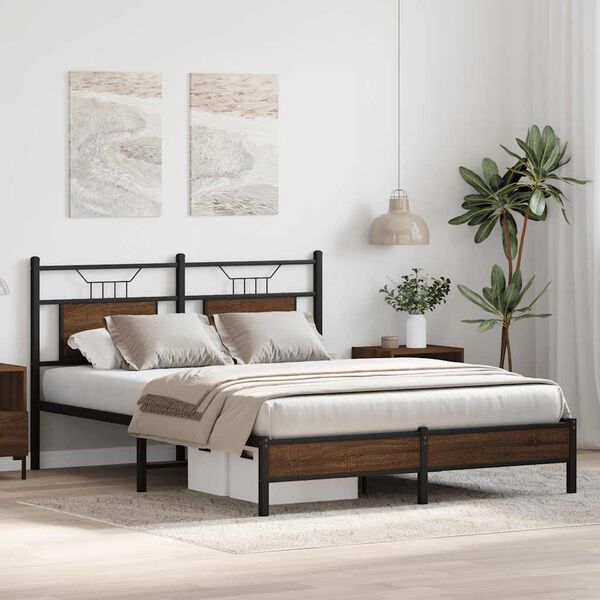 vidaXL Bedframe zonder matras bewerkt hout bruin eikenkleur 150x200 cm