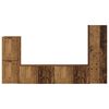 vidaXL Tv-meubelset Wandgemonteerd 4 pcs Oudhout Bewerkt hout