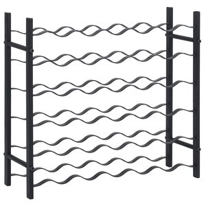 vidaXL Wijnrek voor 36 flessen ijzer zwart