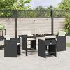 vidaXL Tuin eettafelset 5 pcs Zwart poly rattan