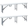 vidaXL Tuinbanken inklapbaar 2 st 180 cm HDPE wit