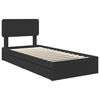 vidaXL Opslag bed met hoofdeinde Zwart 100 x 200 cm Bewerkt hout