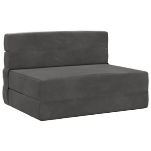 vidaXL Vouwbare Bankbed Donkergrijs 70 x 80 x 60 cm Stof