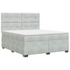 vidaXL Boxspringbed met matras Lichtgrijs 180 x 200 cm Fluweel