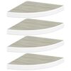 vidaXL Hoekwandschappen 4 st 35x35x3,8 cm MDF eikenkleurig en wit