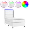 vidaXL Boxspring met matras en LED kunstleer wit 100x200 cm
