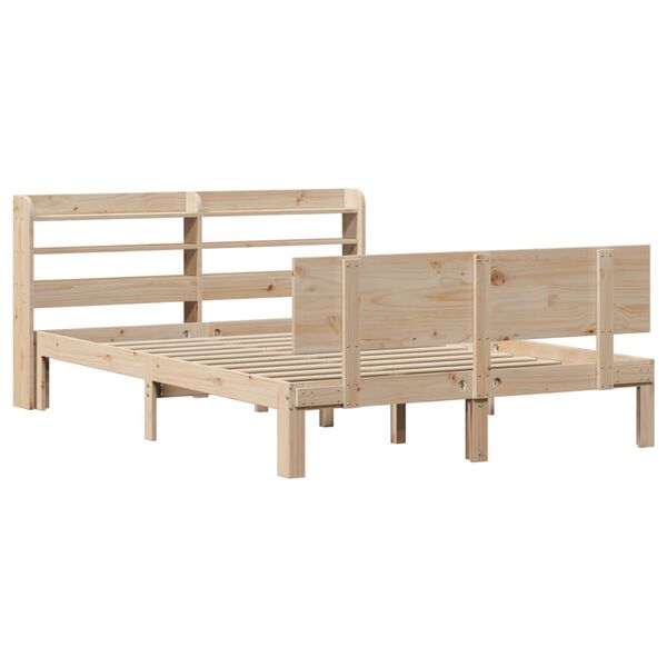 vidaXL Bedframe met hoofdbord massief grenenhout 150x200 cm