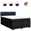 vidaXL Boxspring met matras stof zwart 140x190 cm