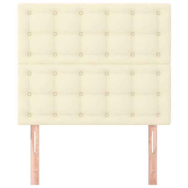 vidaXL Hoofdbord cr&egrave;me 90x5x118/128 cm kunstleer