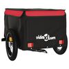vidaXL Fietstrailer 30 kg ijzer zwart en rood