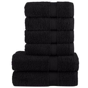 vidaXL 6-delige Handdoekenset SOLUND 600 g/m&sup2; zwart