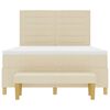vidaXL Boxspring bed met matras met hoofdeinde Cr&egrave;me 140 x 200 cm Stof