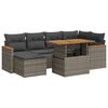 vidaXL 7-delige Loungeset met kussens poly rattan acacia grijs