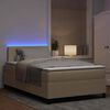 vidaXL LED Box Spring Bed Lichtgrijs en wit. 120 x 190 cm Katoen Stof
